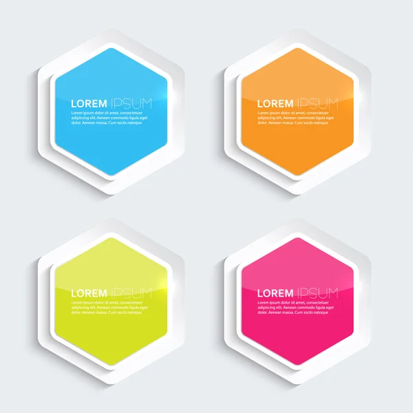 Set of multicolored glowing plastic banners Stock Vector