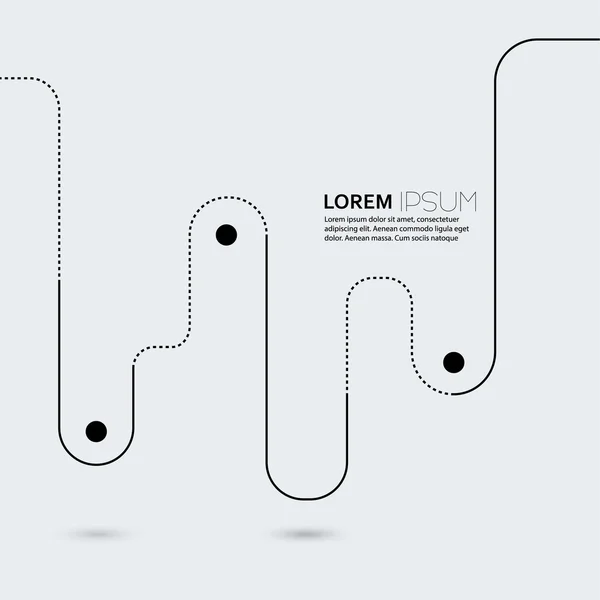 Abstracte achtergrond met gekromde lijnen, stippellijnen en zwart doen — Stockvector