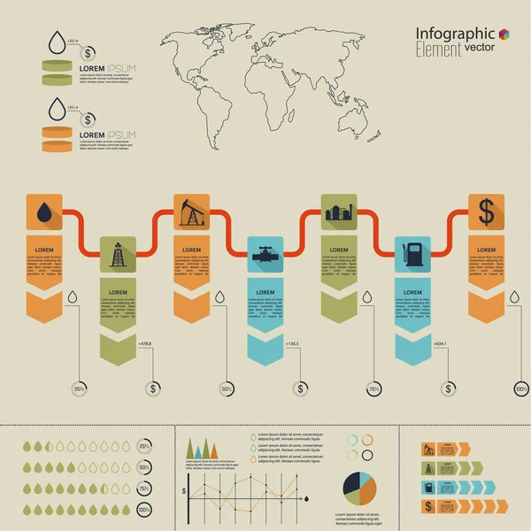 Infografía del aceite . — Vector de stock