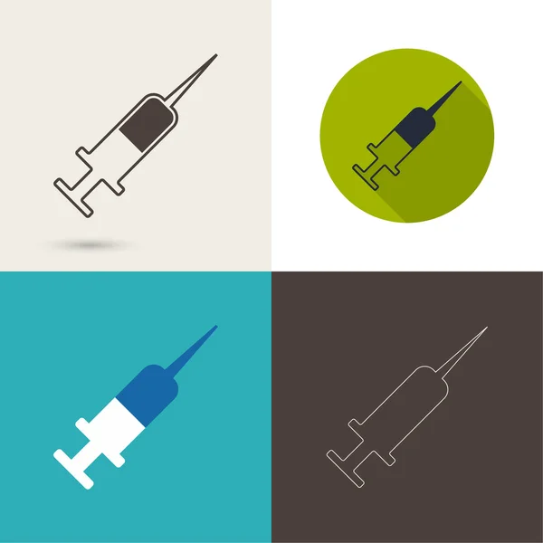 Symbol of needle and syringe for vaccination. — Stock Vector