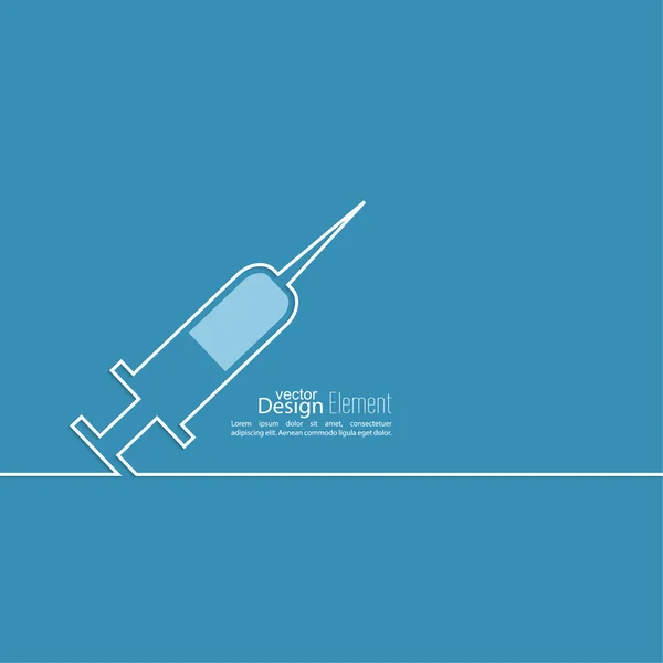 Symbole d'aiguille et de seringue pour la vaccination . — Image vectorielle