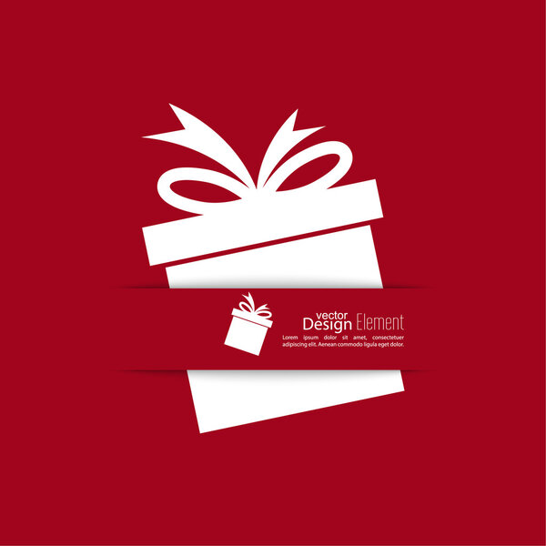 Ribbon in the form of gift  with shadow and space for text.