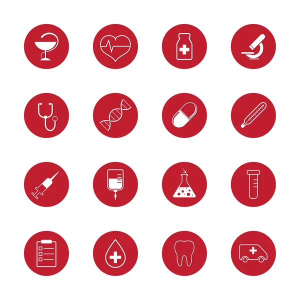 Set of vector medical icons and research — Stock Vector