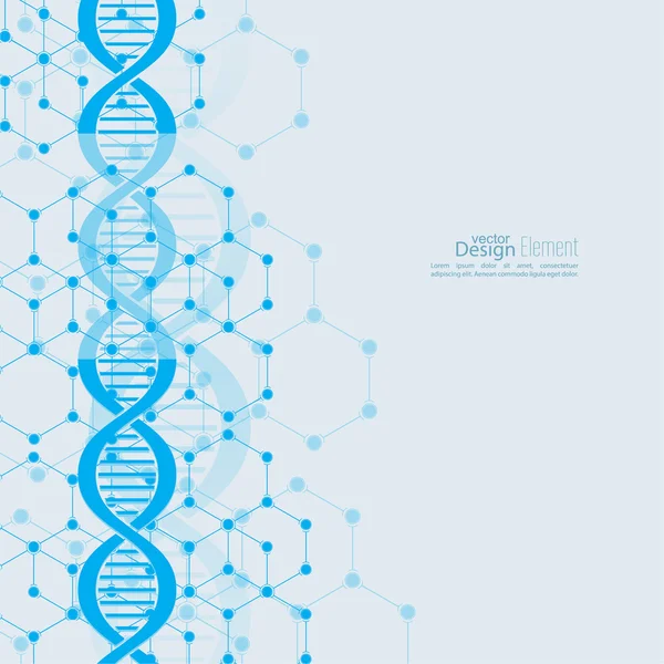 Abstrakcyjne tło ze strukturą cząsteczek DNA Ilustracja Stockowa
