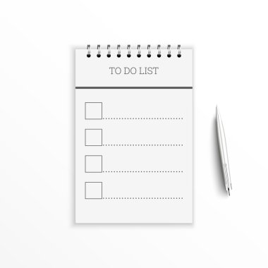 Defter ile yapılacaklar listesi.