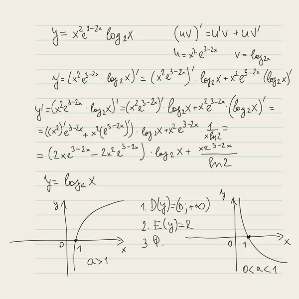 Patrón vectorial con fórmulas matemáticas — Vector de stock