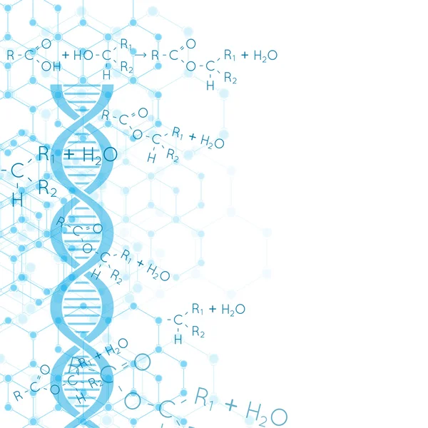 Fondo abstracto con estructura de molécula de ADN — Vector de stock