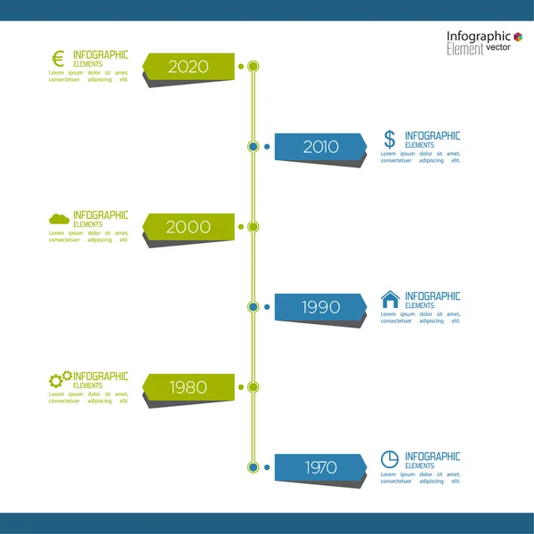 Timeline Infographic with arrows and pointers. — Stock Vector