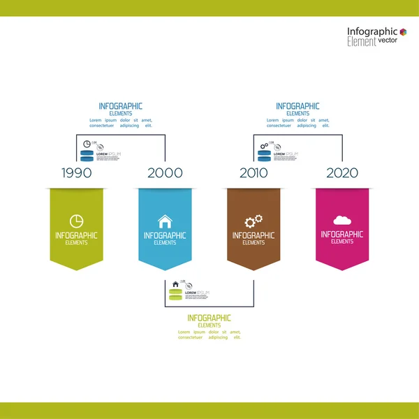 Timeline Infographic with arrows and pointers. — Stock Vector