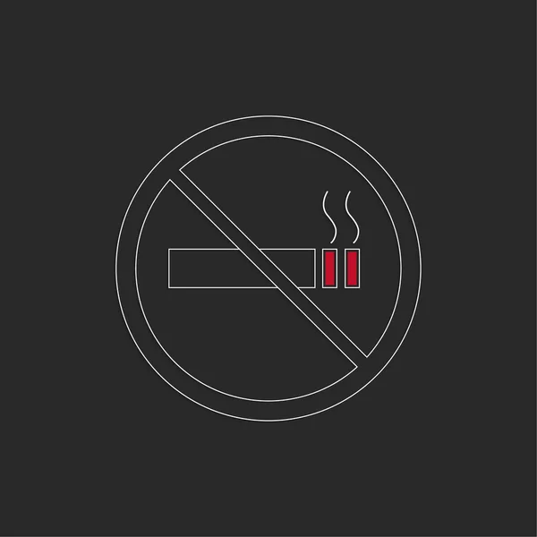 No hay señales de fumar. No hay icono de humo . — Vector de stock