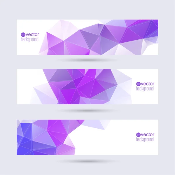 Set of vector banners with triangles and polygon mesh. — Stock Vector