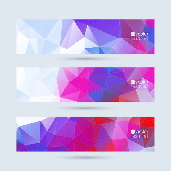 Set of vector banners with triangles and polygon mesh. — Stock Vector