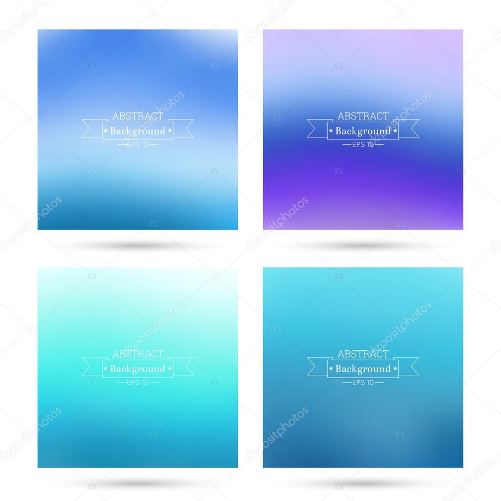 Set of vector colorful abstract backgrounds blurred.