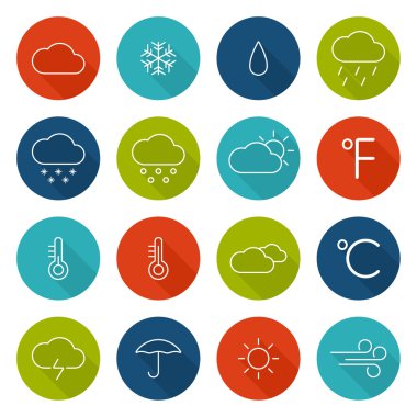 set hava durumu simgeleri.