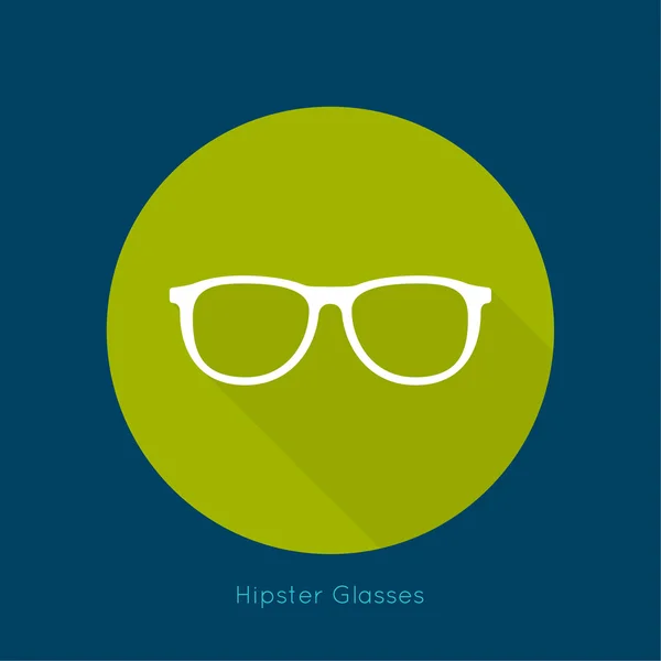 Geek glazen pictogram met lange schaduwen. — Stockvector