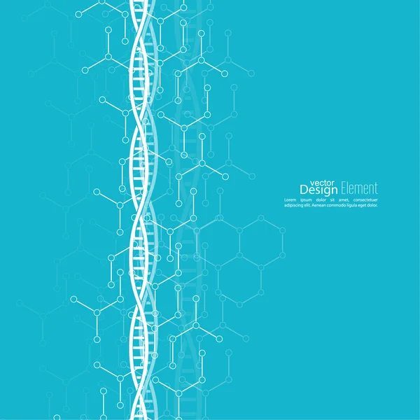 Fondo abstracto con estructura de molécula de ADN — Vector de stock