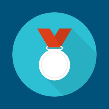 Silvermedal with red ribbon. clipart