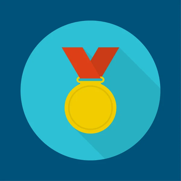 Gouden medaille met rood lint. — Stockvector