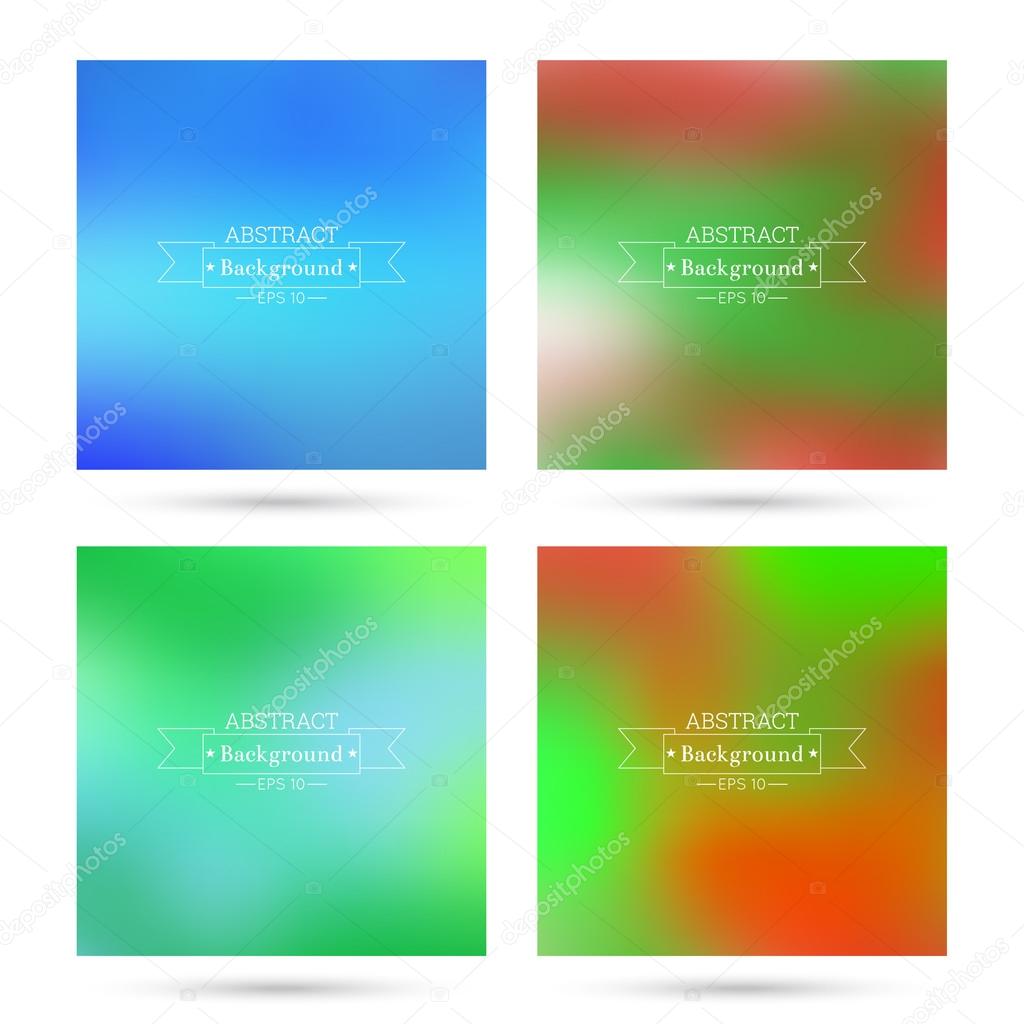 Set of vector colorful abstract backgrounds blurred.