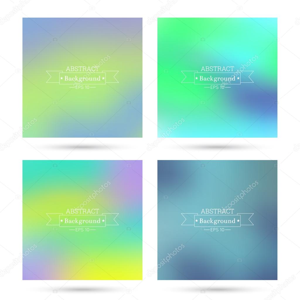 Set of vector colorful abstract backgrounds blurred.