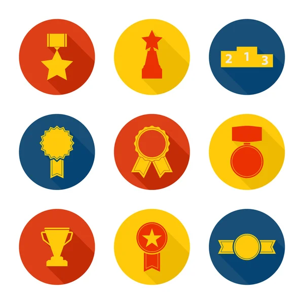 Conjunto de iconos vectoriales de diferentes premios — Vector de stock