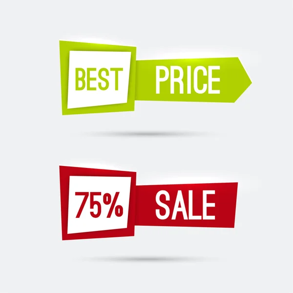 Set of glowing banners with discounts — Stock Vector