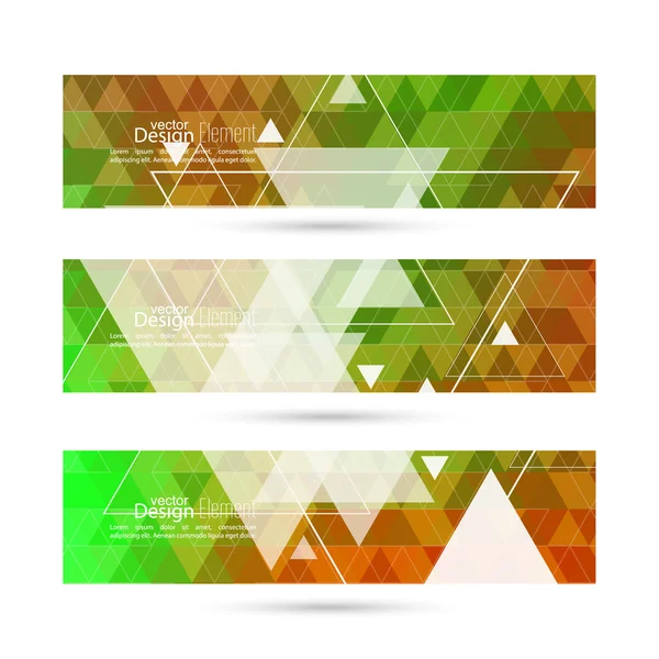 Set of vector banners with triangles and polygon mesh. — Stock Vector