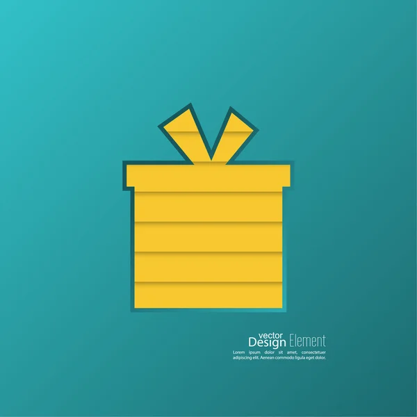 Boîte cadeau avec un arc — Image vectorielle