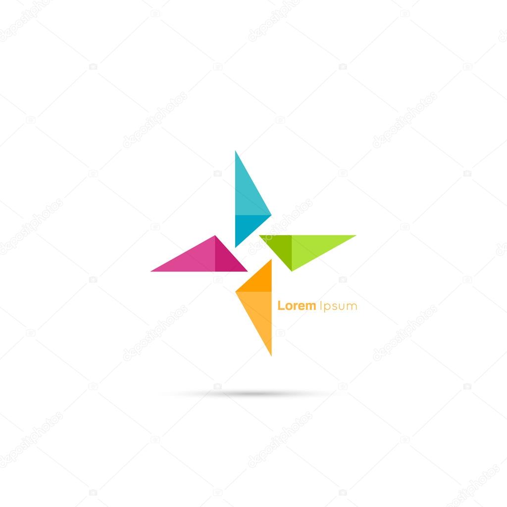Triangle social beauty  vector logo icon.