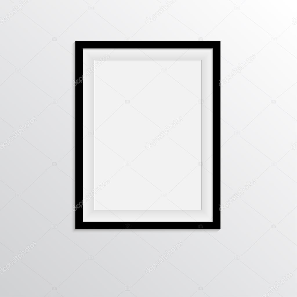 Black frame for paintings or photographs on the wall.