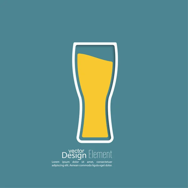 Beer glass with yellow liquid — Stock Vector