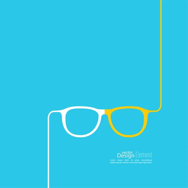 Geek icône de lunettes avec de longues ombres . — Image vectorielle