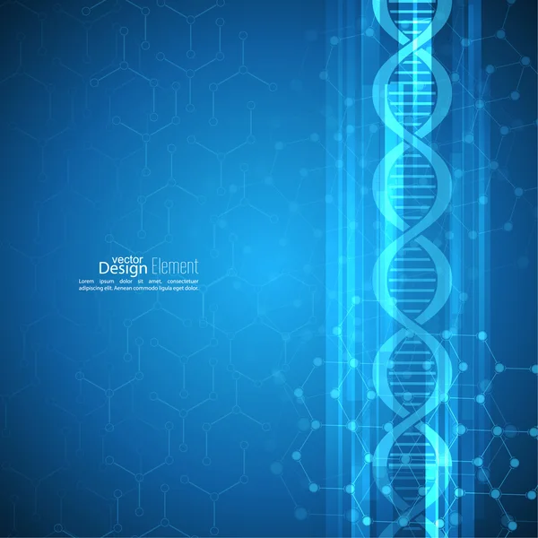 DNA molekül yapısına sahip soyut arkaplan — Stok Vektör