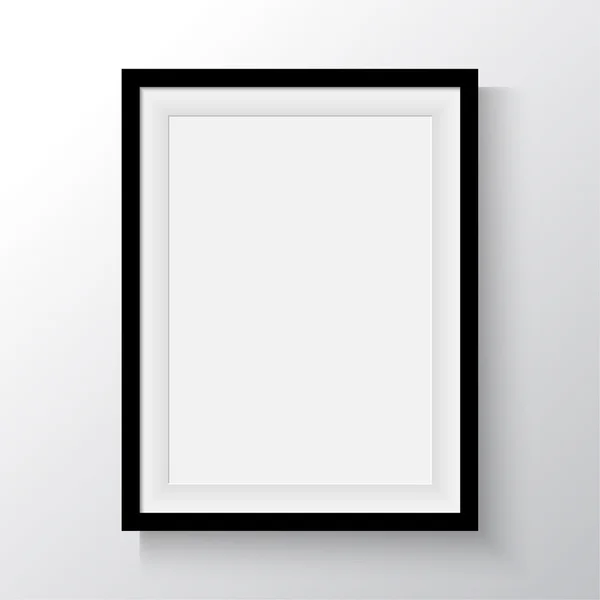 Black frame for paintings or photographs on the wall. — Stock Vector