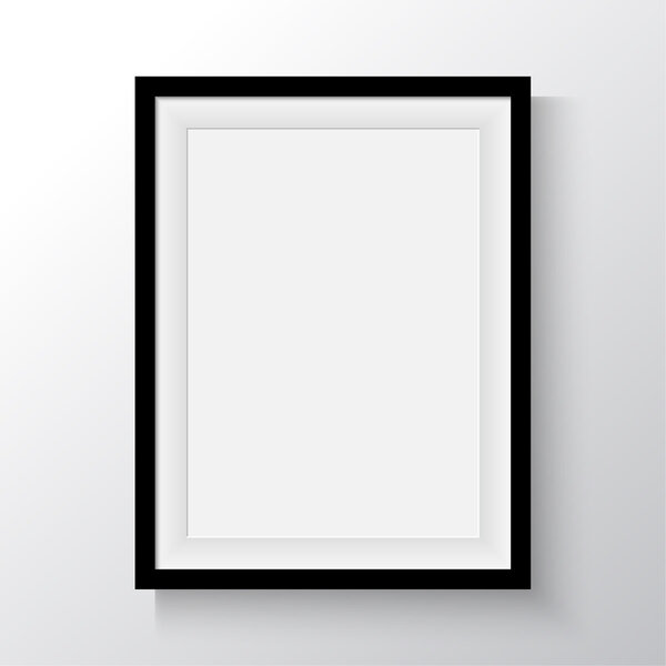 Black frame for paintings or photographs on the wall.