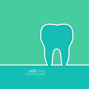 Arka plan ile diş anahat.