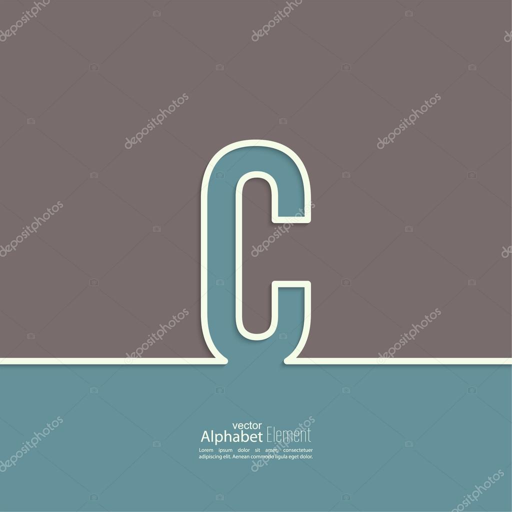 The letter C of the alphabet. abstract background. Outline. Logo or corporate identity
