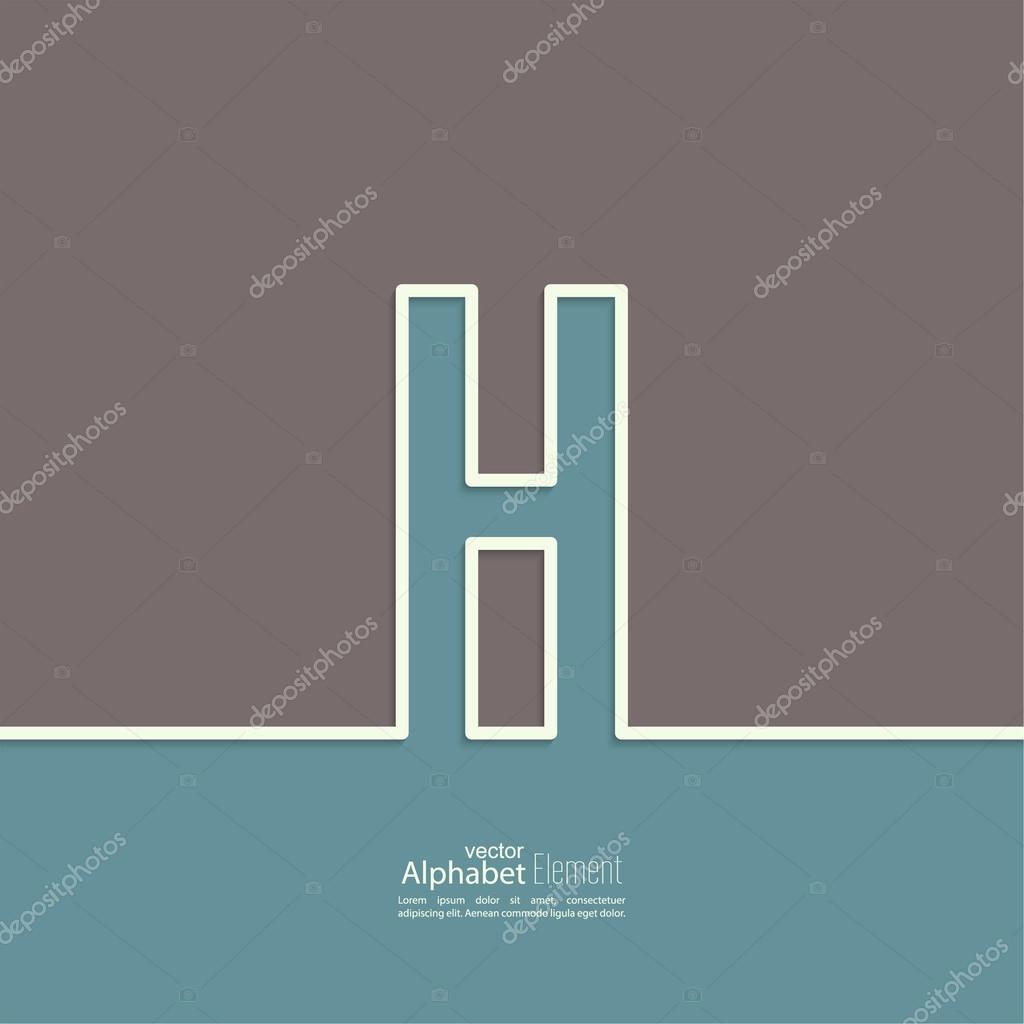 The letter H of the alphabet. abstract background. Outline. Logo or corporate identity
