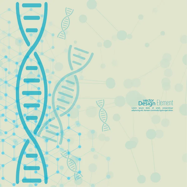 Sfondo astratto con struttura molecolare del DNA — Vettoriale Stock