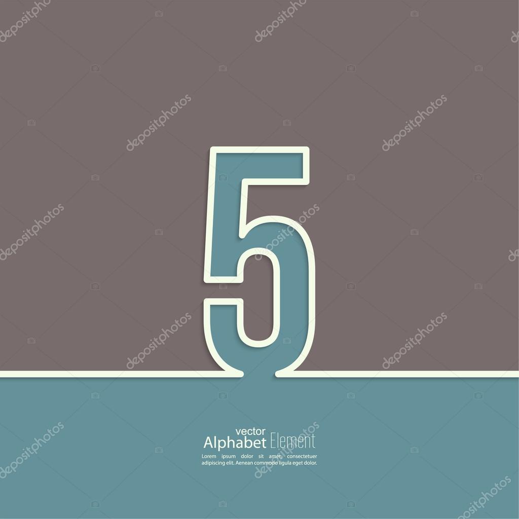 The number 5. five. abstract background. Outline. Logo or corporate identity