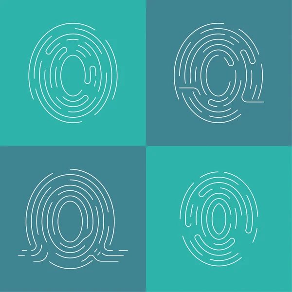 Set di icone impronte digitali — Vettoriale Stock