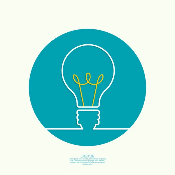 Bombilla idea de luz. — Vector de stock