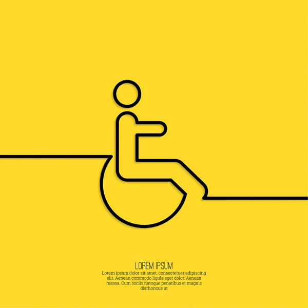 Simbolo uomo sulla sedia a rotelle — Vettoriale Stock