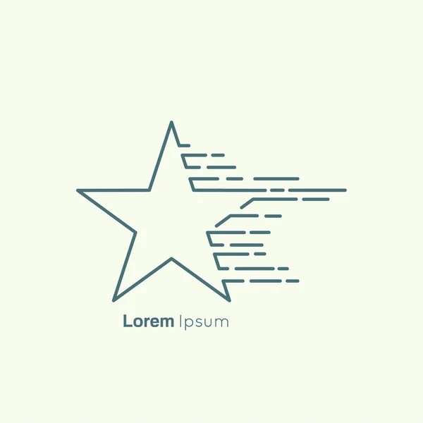 Logo fliegende Sterne. Komet. — Stockvektor