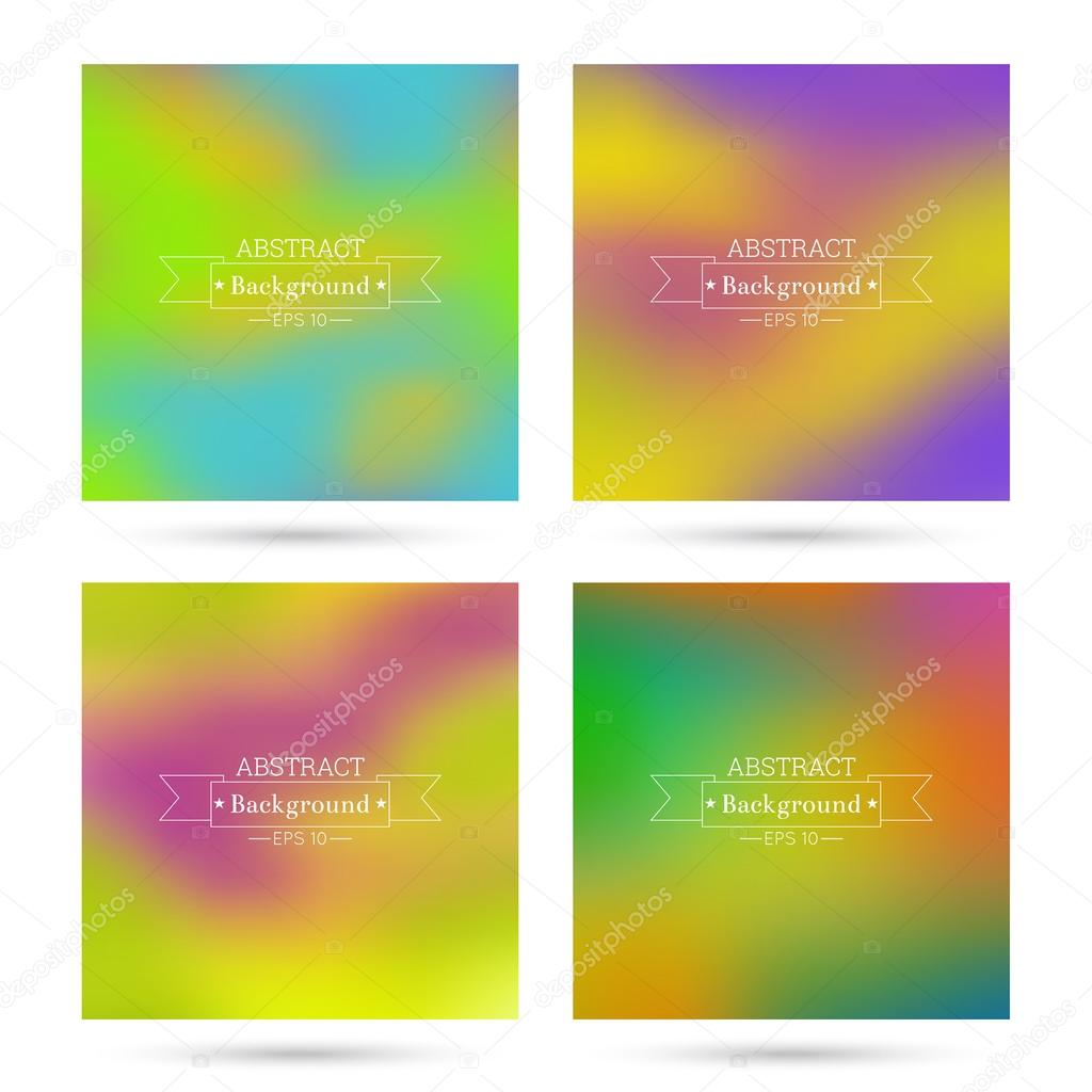 Set of vector colorful abstract backgrounds blurred.