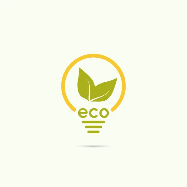 Lámpara eléctrica con hojas verdes — Vector de stock