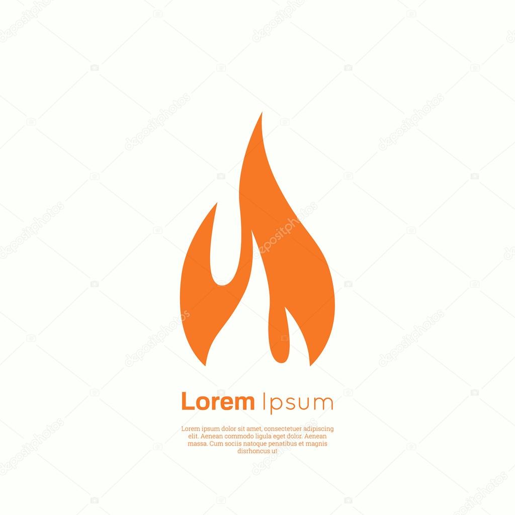 Fire flames. Icon. vector logo design template