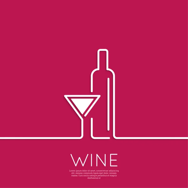 Flaska vin — Stock vektor