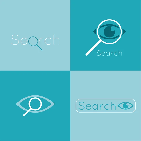 Icon eyes with a magnifying glass. Logo. Search, analysis, study — Stock Vector