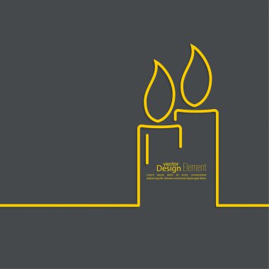 Two burning candles clipart